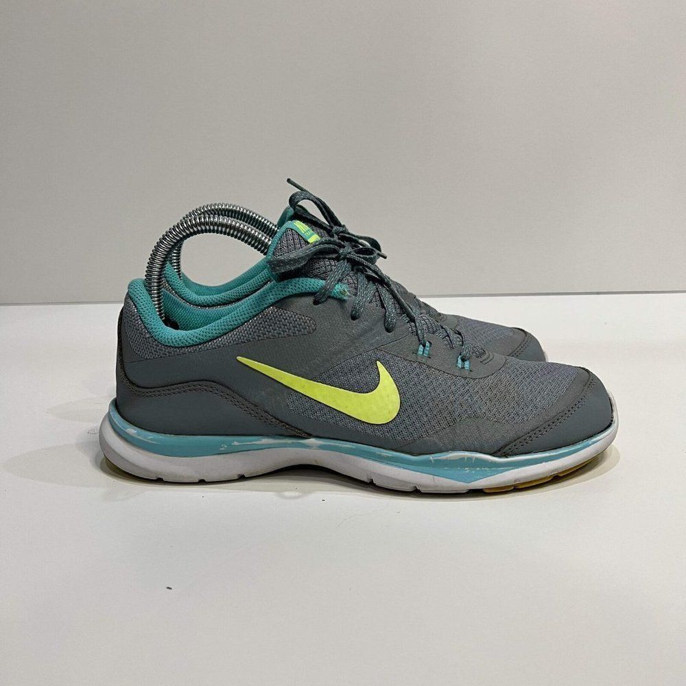 Nike Womens Flex Trainer 5 724858-004 Gray Lace Up Low Top Running Shoes Size 8